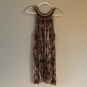BCBG MAXAZRIA Runway Silky Knit Halter Dress in Mahogany